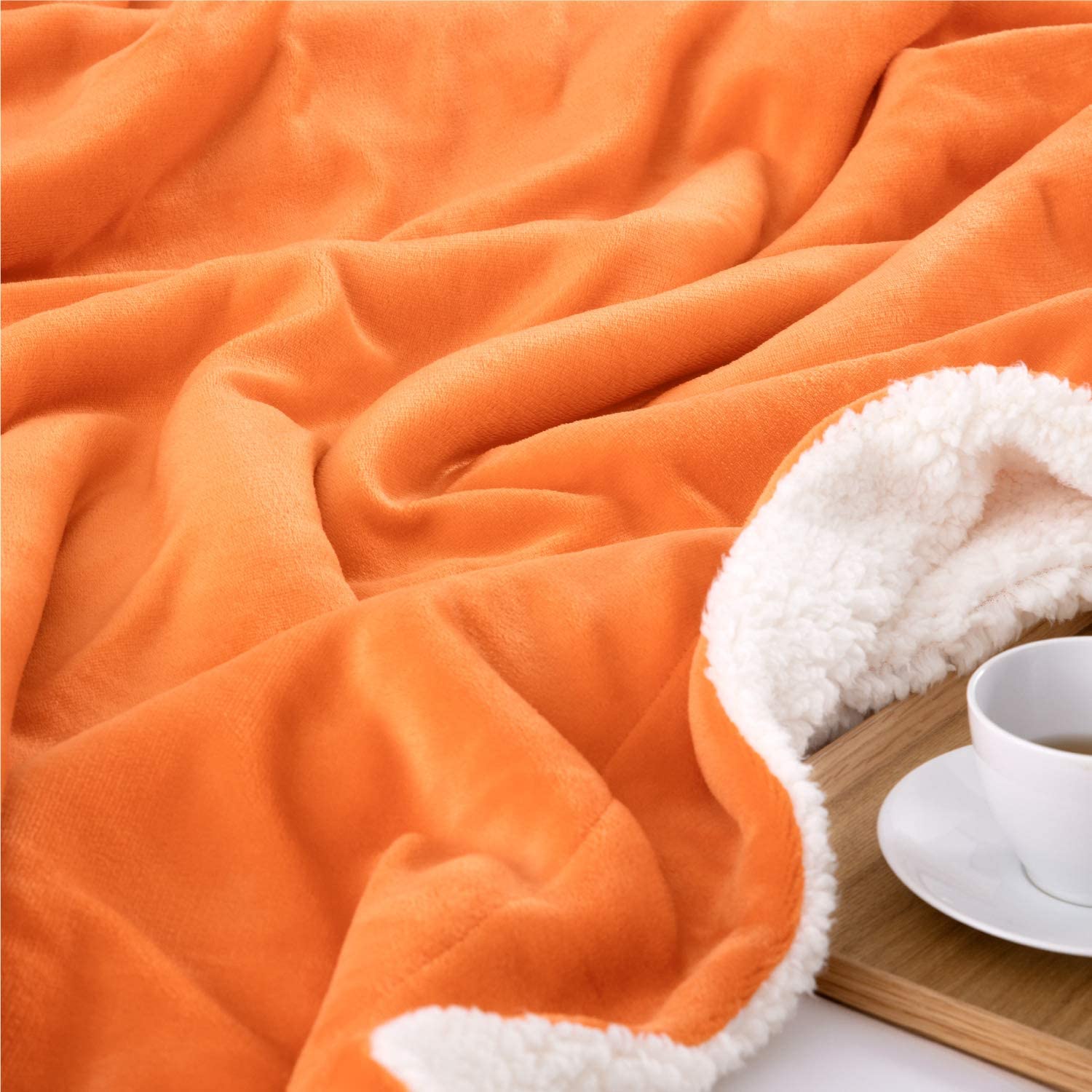Bedsure Sherpa Fleece Blanket Throw Size Navy Lightweight Super Soft Cozy Luxury Bed Blanket Microfiber