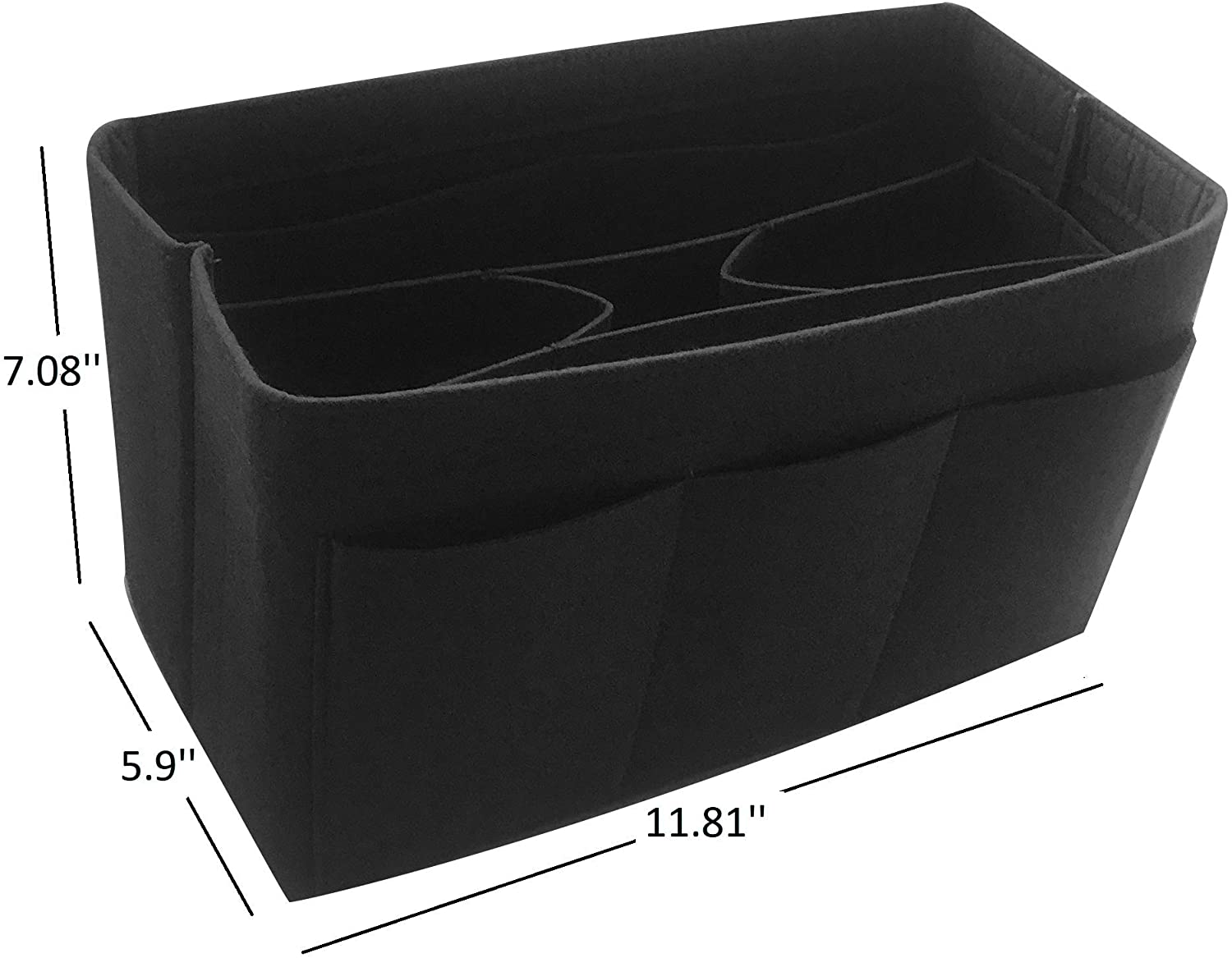 Felt Tote Bag Organizer Insert with Pockets, Handbag Purse Shaper, fits Neverfull, Speedy, Longchamp, etc.