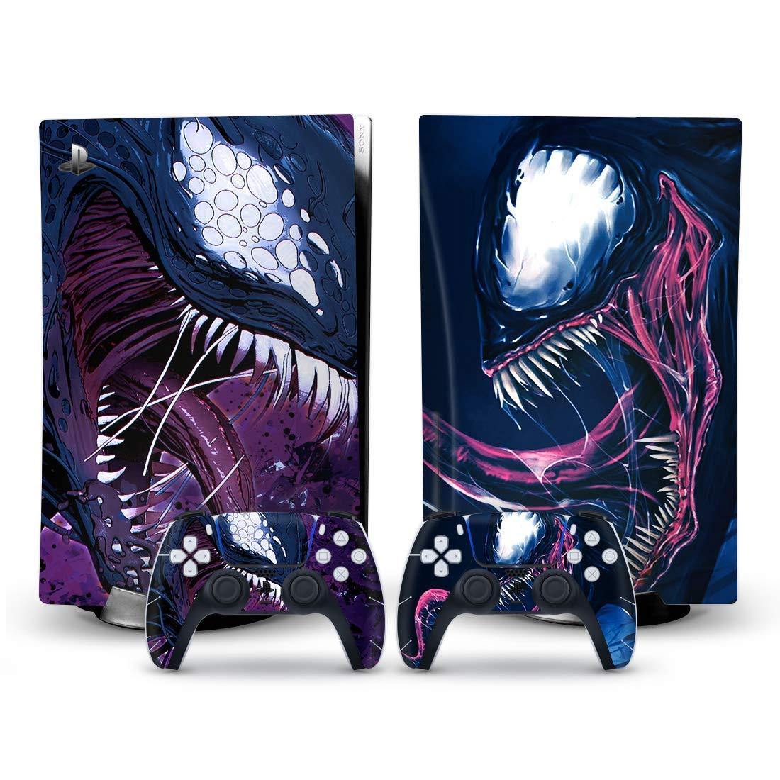 Mmoptop PS5 Skin Venom for Playstation 5 Disc Edition with Console and Dualsense Controller Full Set - JOY2ESpree