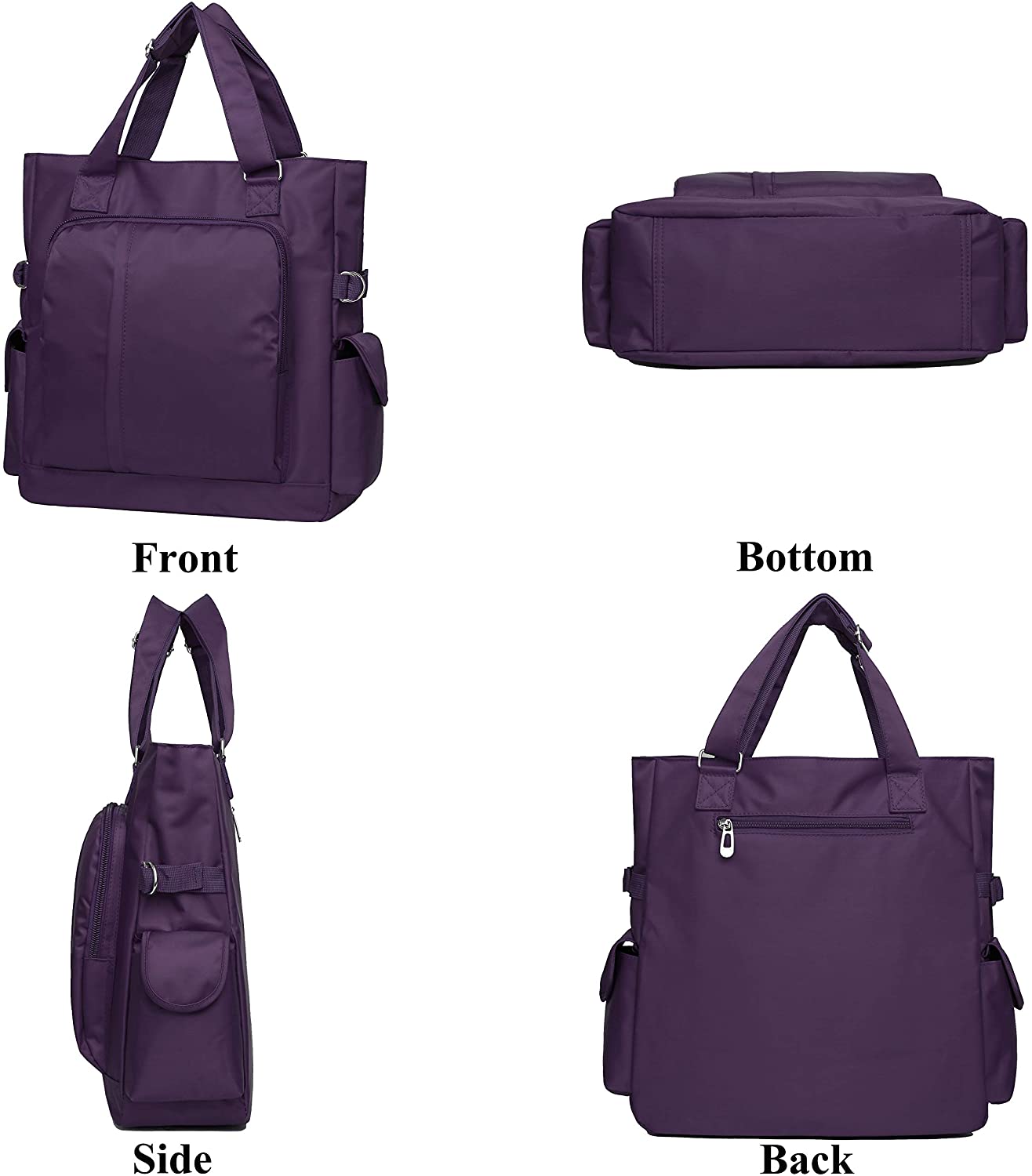 Canvas Tote Bag Waterproof Nylon Multi Pocket Shoulder Bags Laptop Work Bag Teacher Purse and Handbags for Women & Men
