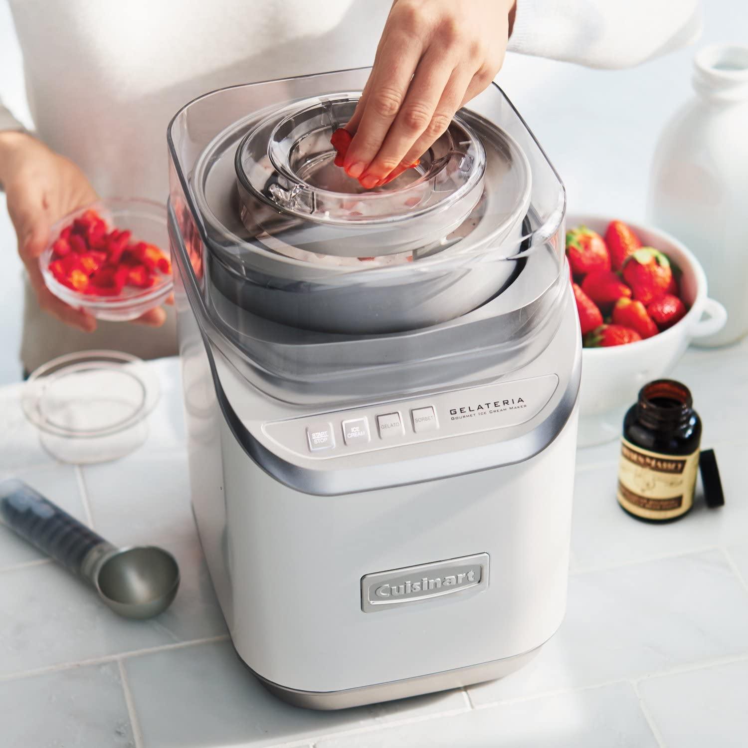 Cuisinart ICE-70 Electronic Ice Cream Maker, Brushed Chrome, Ice Cream Maker with Countdown Timer, With Countdown Timer - JOY2ESpree