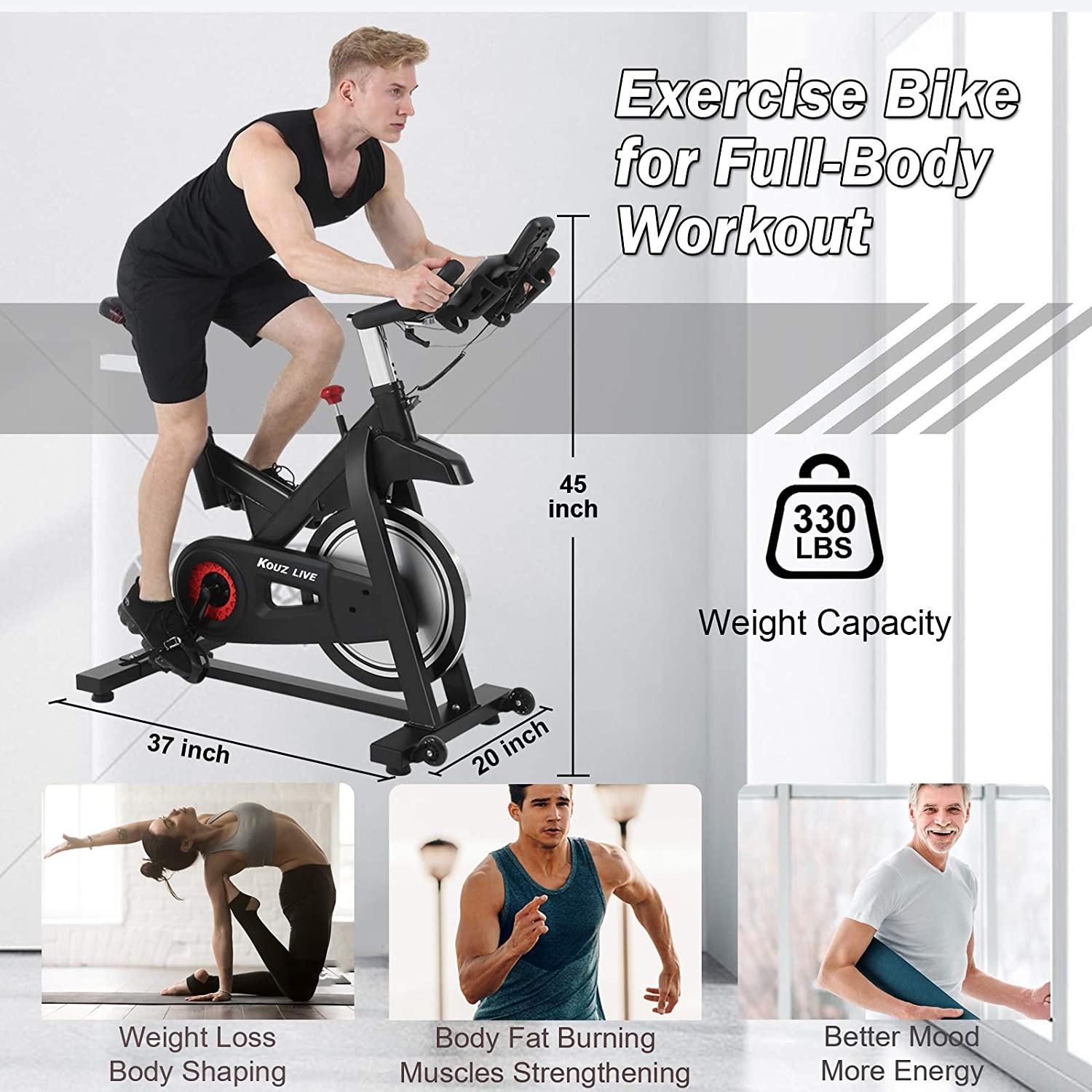 KOUZ LIVE Exercise Bikes Magnetic Resistance, Indoor Stationary Bikes for Home Workout - JOY2ESpree