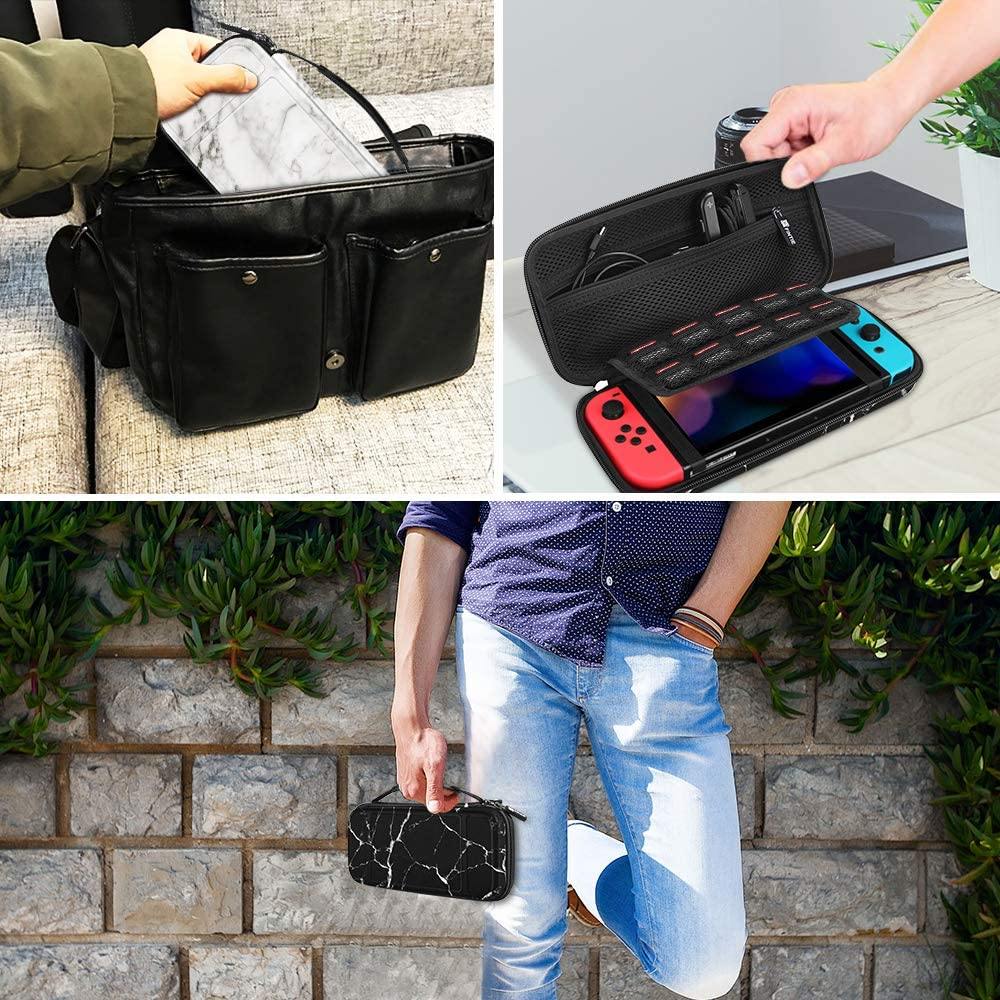 Fintie Carry Case for Nintendo Switch - [Shockproof] Hard Shell Protective Cover Travel Bag w/10 Game Card Slots - JOY2ESpree
