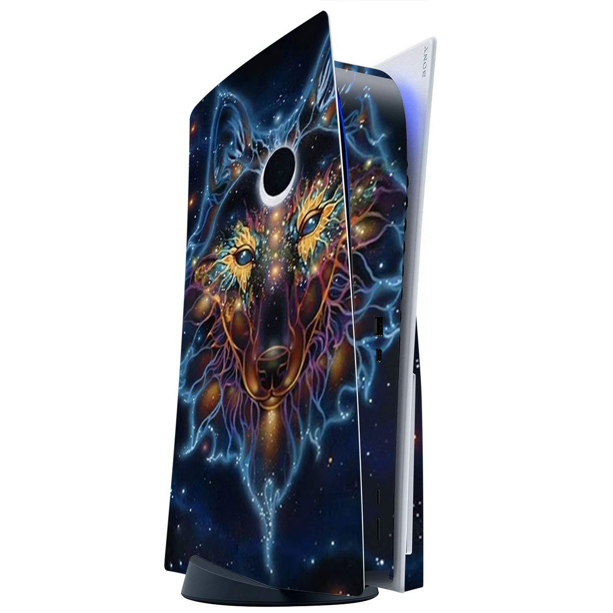 ITS A SKIN Skins Compatible with Sony Playstation 5 Console Disc Edition - Protective Decal Overlay stickers wrap cover - Wolf Dreamcatcher Color - JOY2ESpree