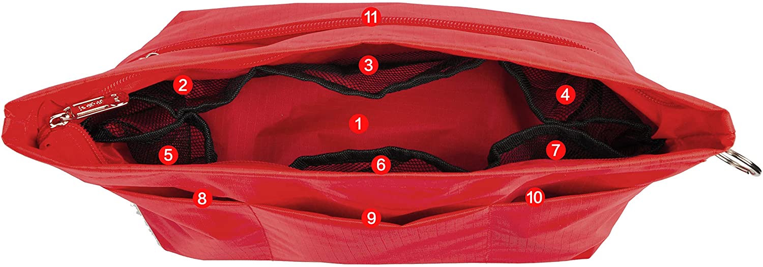 Vercord Purse Organizer Insert Bag Tote Handbags Pocketbook Inserts Organizers Zipper 11 Pockets Black Medium