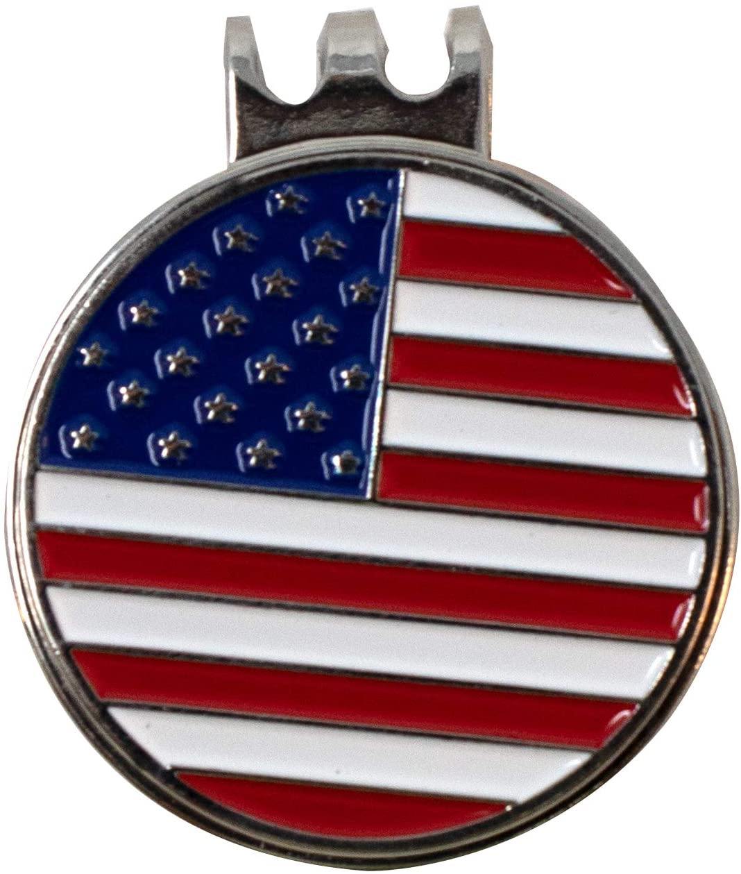 DA VINCI Magnetic Golf Hat Clip with 1 Inch Embossed Patriotic Metal Golf Ball Marker - JOY2ESpree