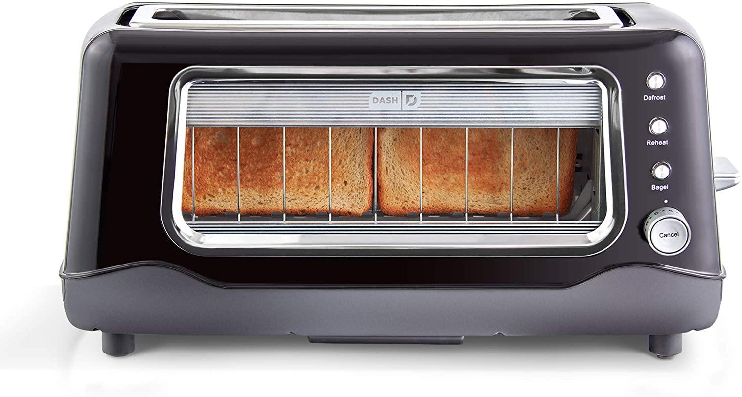 Dash Clear View Toaster: Extra Wide Slot Toaster with Stainless Steel Accents + See Through Window - JOY2ESpree