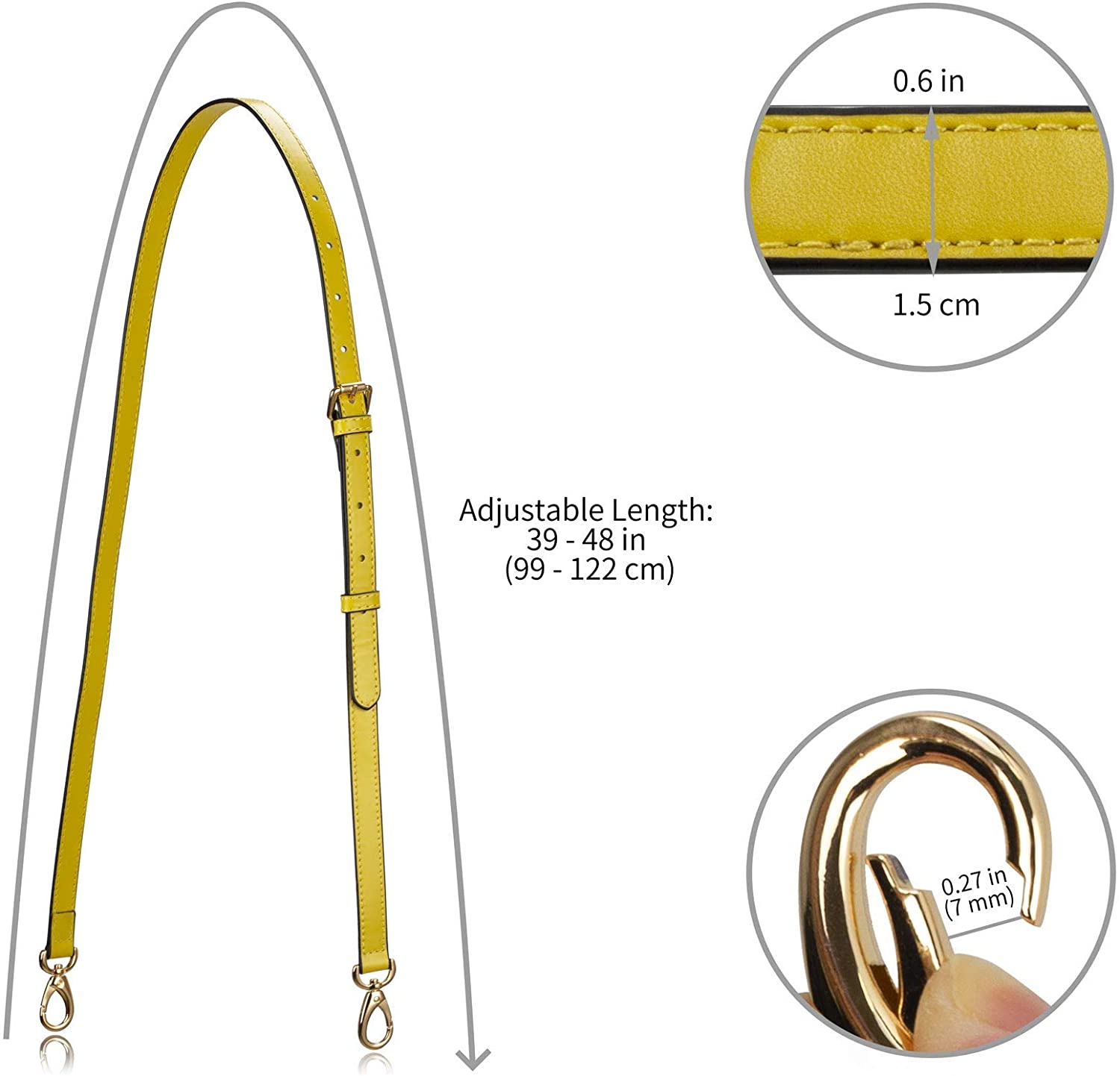 Allzedream Genuine Leather Purse Strap Replacement Crossbody Handbag Long Adjustable