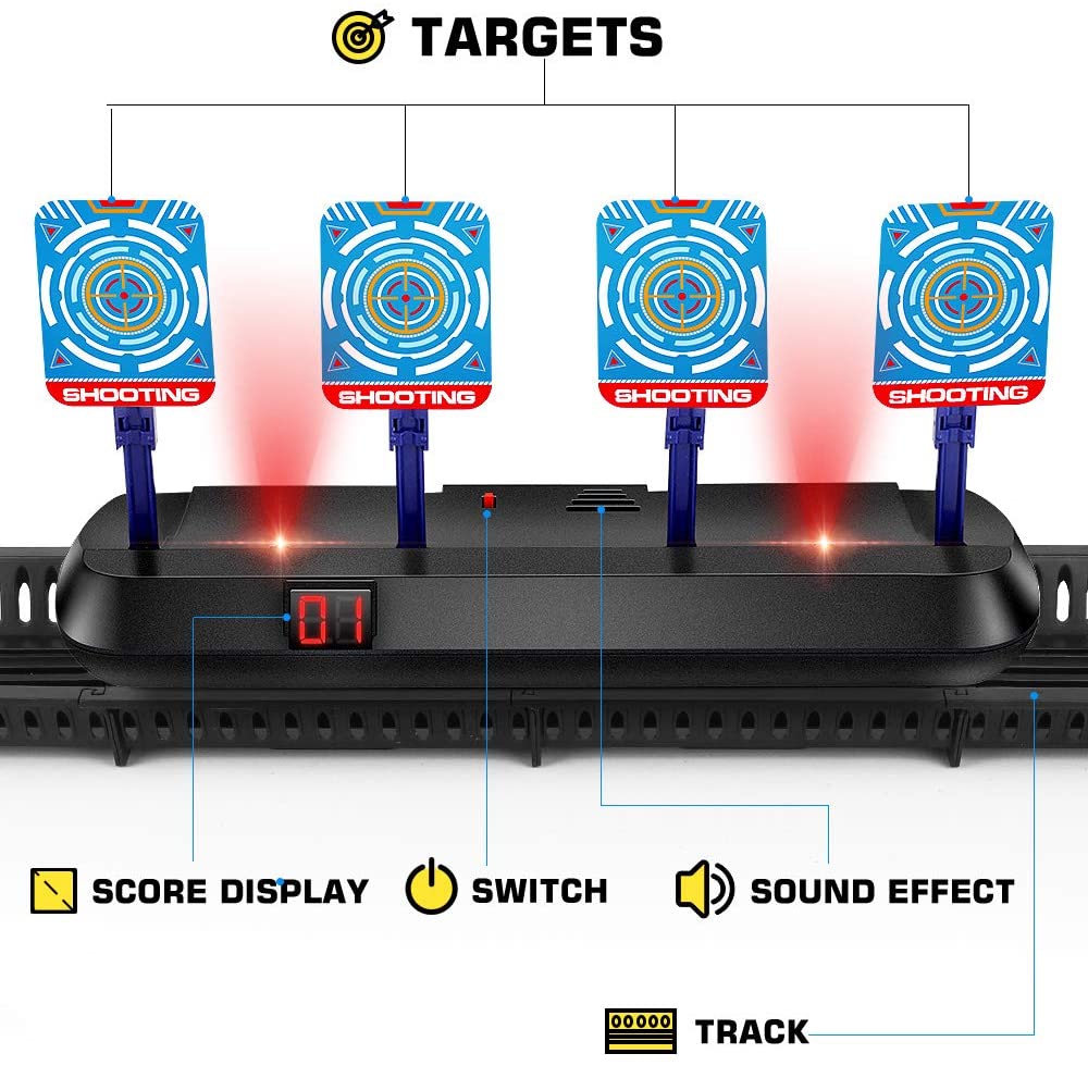 X TOYZ Digital Targets for Nerf Guns - Electronic Running Target Auto Rest for Shooting Practice, Ideal Gift for Kids, Boys & Girls (V2)