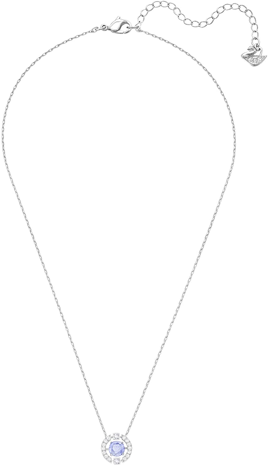 SWAROVSKI Women's Sparkling Dance Round Jewelry Collection, Rhodium Finish, Blue Crystals, Clear Crystals - JOY2ESpree