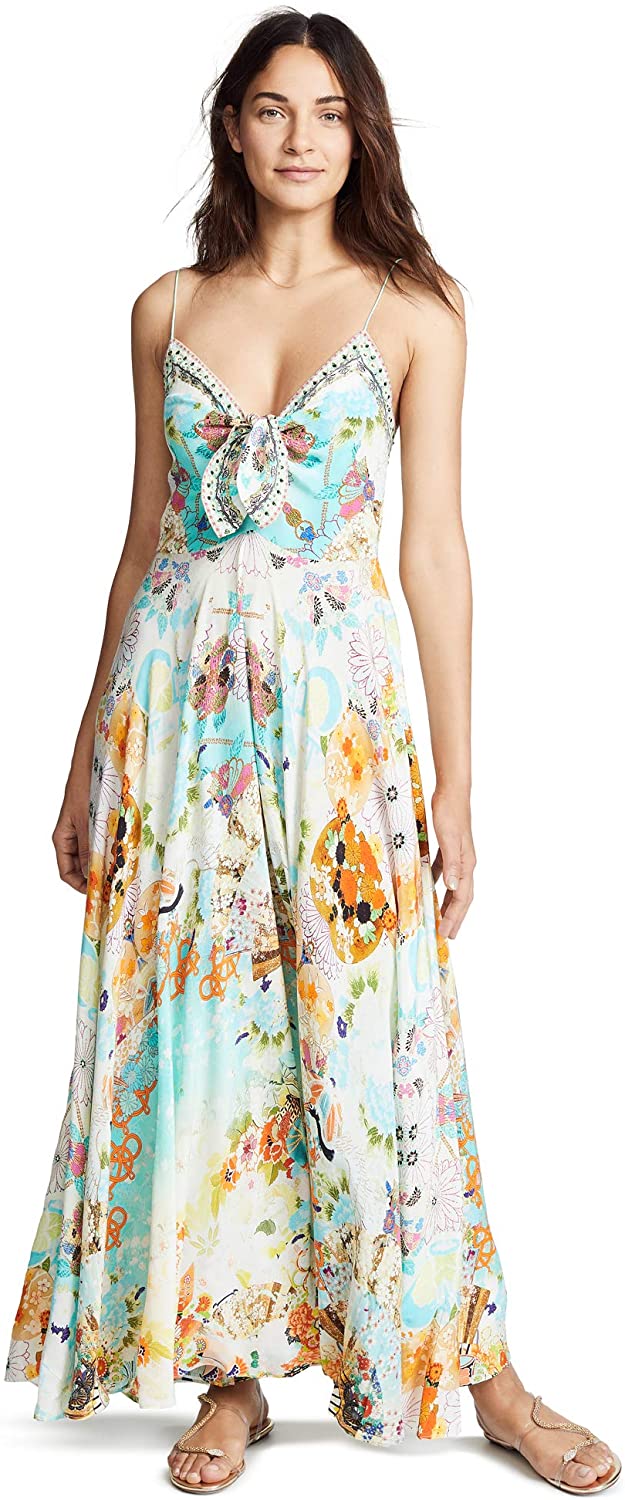 Camilla Women's Long Dress with Tie Front