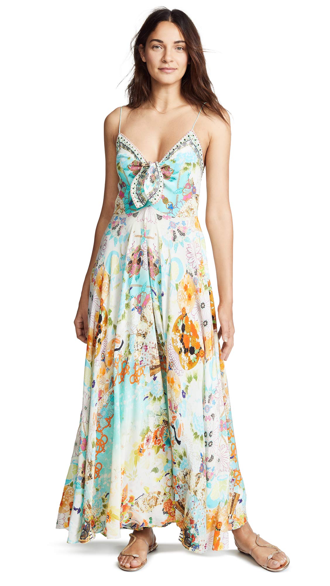 Camilla Women's Long Dress with Tie Front