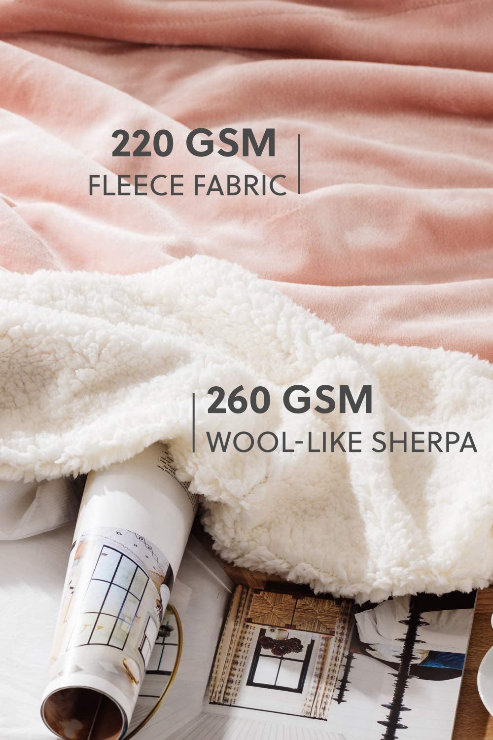 Bedsure Sherpa Fleece Blanket Throw Size Navy Lightweight Super Soft Cozy Luxury Bed Blanket Microfiber