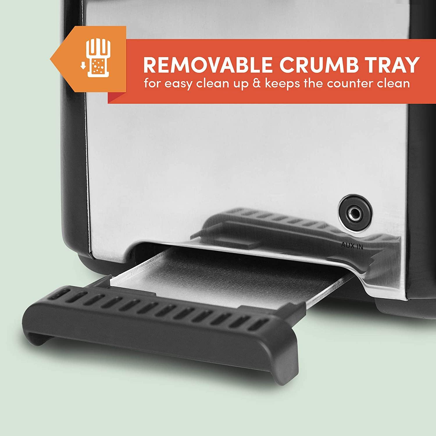 Maxi-Matic ERT-6067 Long Cool Touch 4-Slice Toaster Extra Wide 1.25" Slots for Bagels Waffles, 2, White - JOY2ESpree
