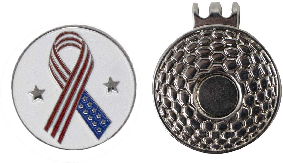 DA VINCI Magnetic Golf Hat Clip with 1 Inch Embossed Patriotic Metal Golf Ball Marker - JOY2ESpree