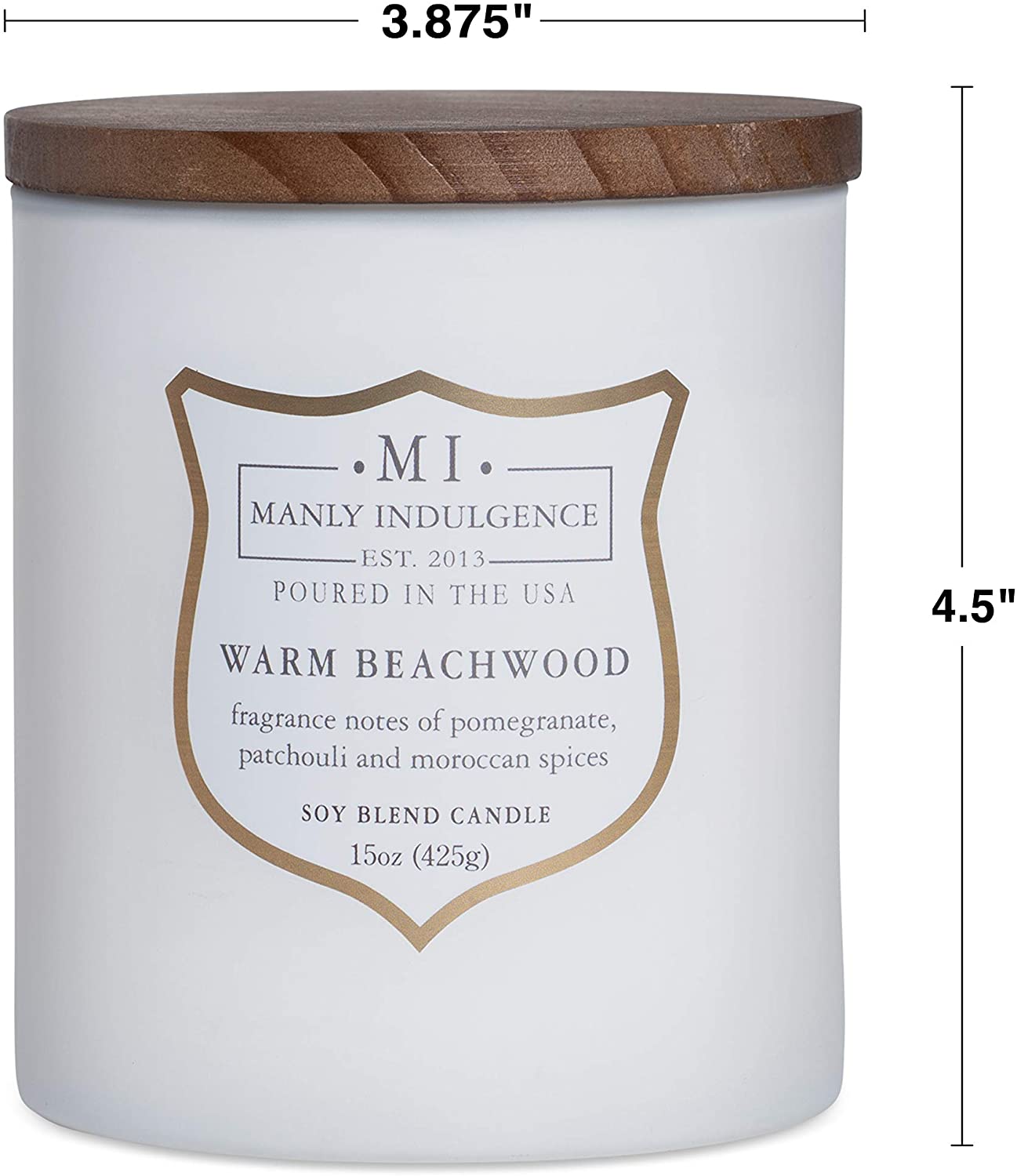 Manly Indulgence Sea Salt & Ginger Scented Jar Candle, 15 Oz, White