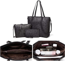 
                        
                          Load image into Gallery viewer, Women Fashion Handbags Wallet Tote Bag Shoulder Bag Top Handle Satchel Purse Set 4pcs
                        
                      