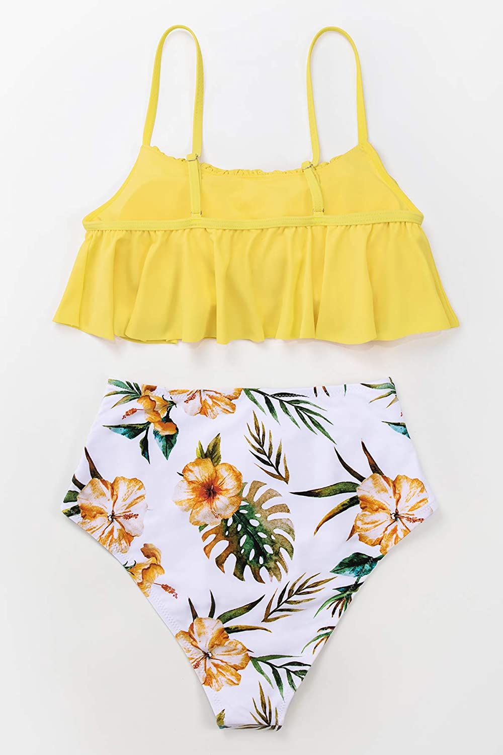 CUPSHE Women's High Waisted Falbala Bikini Set