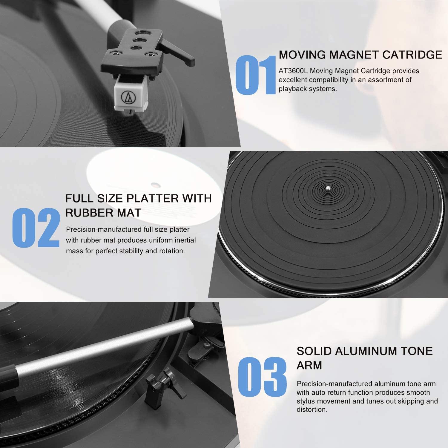LP&No.1 Bluetooth Record Player with USB Play and Recording - JOY2ESpree