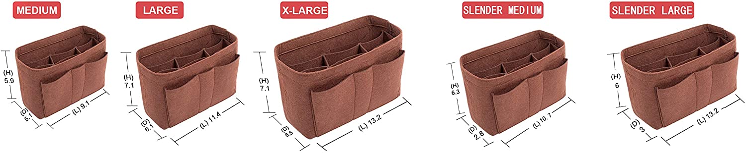 Purse Bag Organizer Insert with Lots of Different Size Spaces Divider Shaper for Speedy Shoulder Hobo Bag Keep Stuff Organized