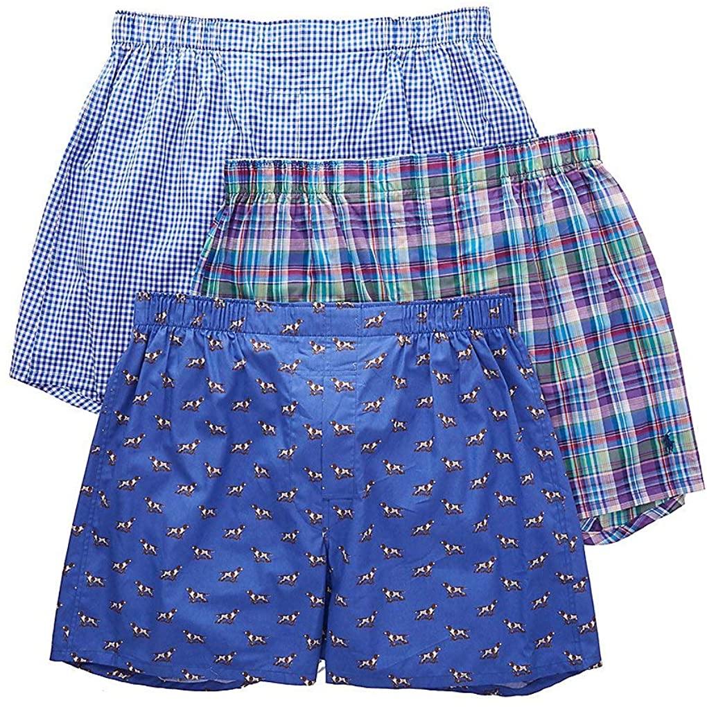 Polo Ralph Lauren Men's 3-Pack Classic Fit Packaged Woven Boxers