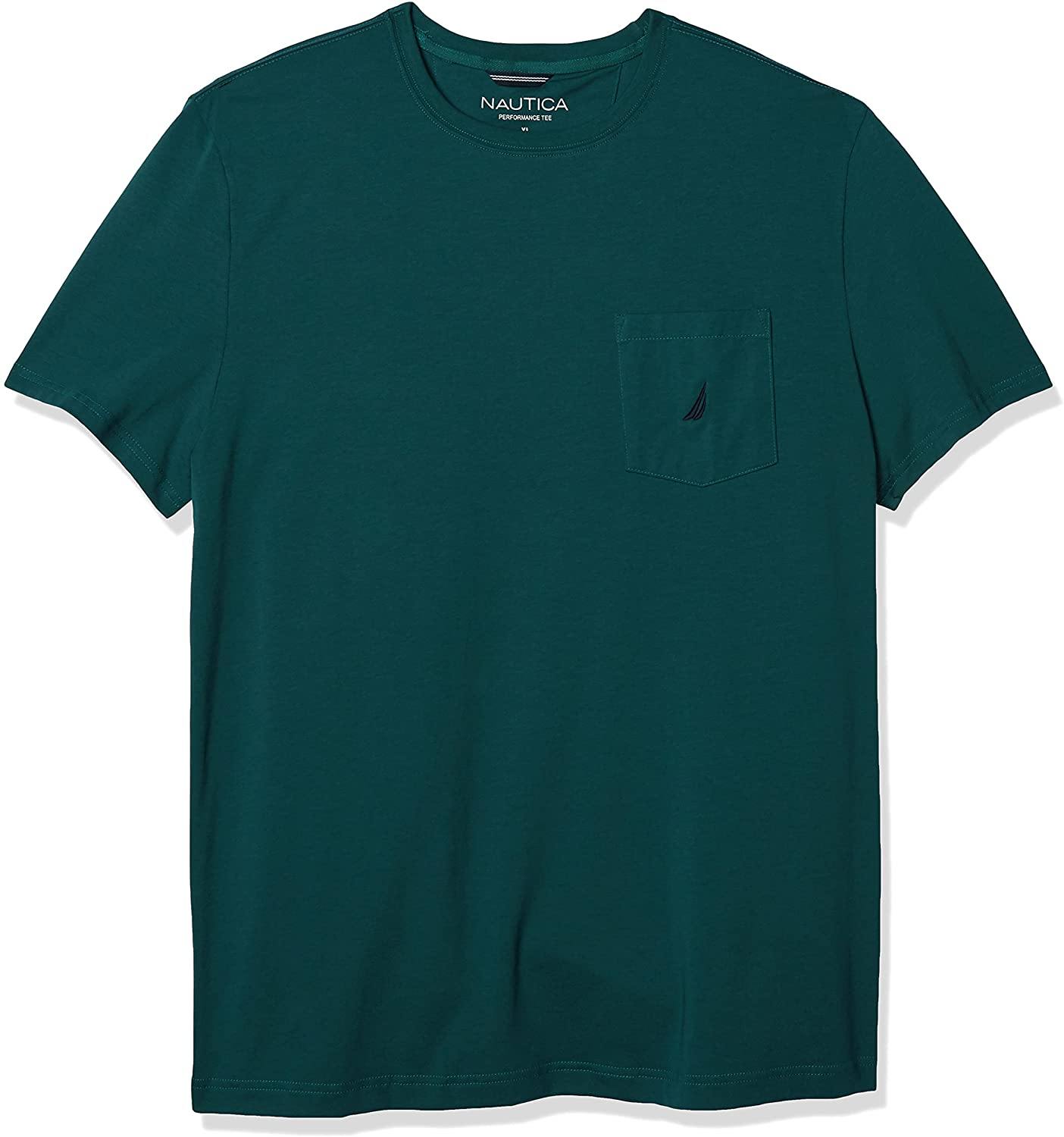 Nautica Men's Solid Crew Neck Short-Sleeve Pocket T-Shirt - JOY2ESpree