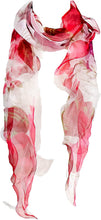 
                        
                          Load image into Gallery viewer, Double Layer Silk scarf, Floral Ruffle Silk Scarf, Summer scarf
                        
                      