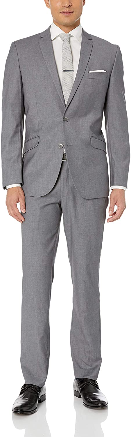 Unlisted by Kenneth Cole Men's 2 Button Slim Fit Suit with Hemmed Pant