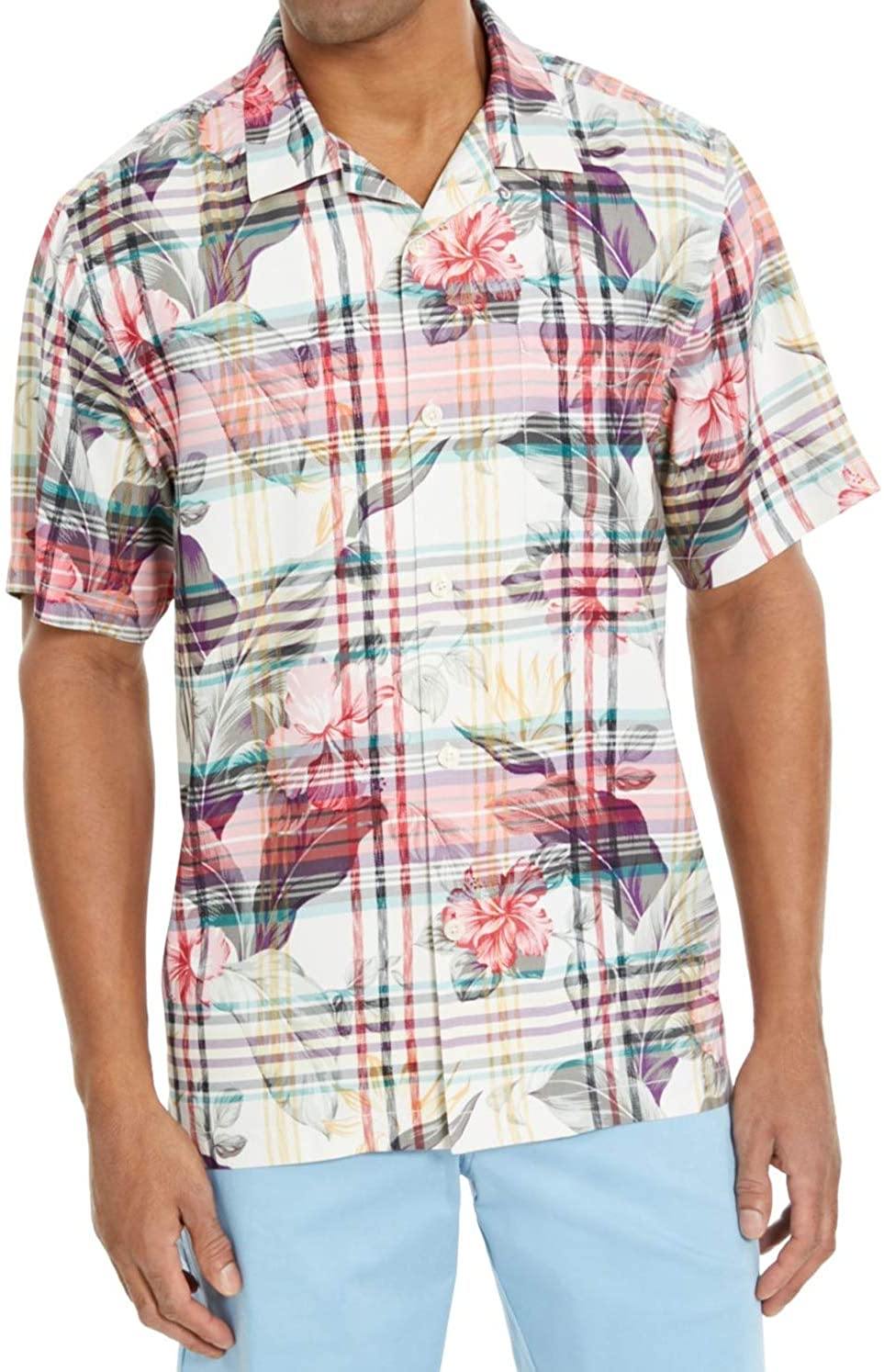 Tommy Bahama Huladays Plaid Silk Camp Shirt