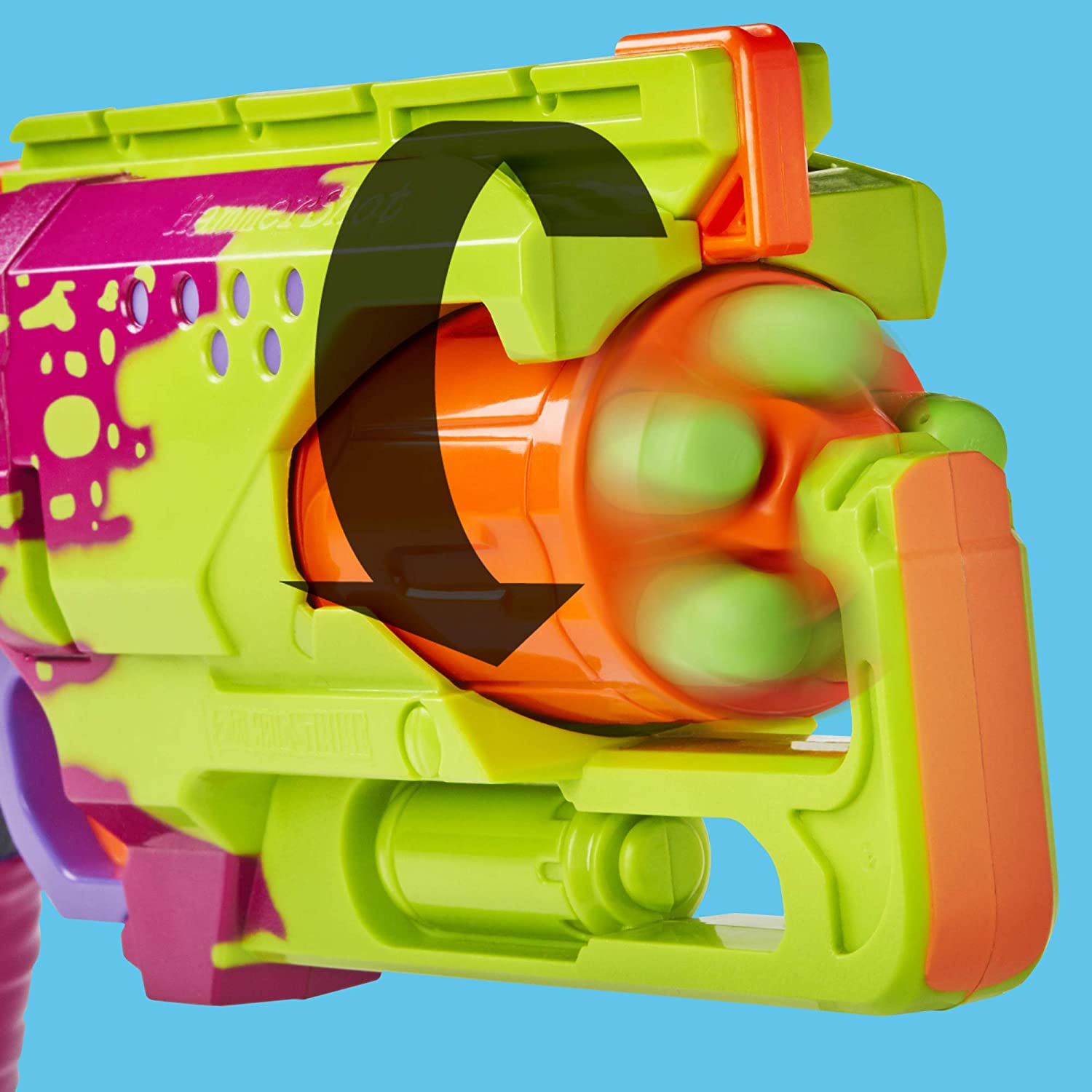 NERF Zombie Strike Hammershot Blaster -- Pull-Back Hammer-Blasting Action, 5 Official Zombie Strike Darts -- Red Color Scheme (Amazon Exclusive)