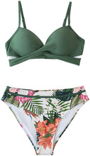 
                        
                          Muat gambar ke penampil Galeri, CUPSHE Women's Wrap Top Floral Bottom Bathing Suit Two Piece Sexy Swimsuit
                        
                      