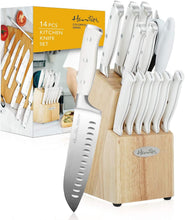 
                        
                          Muat gambar ke penampil Galeri, Harriet Knife Set, 14-Piece Kitchen Knife Set with Block Wooden, German Stainless Steel Professional Chef Knife Set with Sharpener, White - JOY2ESpree
                        
                      