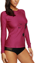 
                        
                          將圖片載入圖庫檢視器 CharmLeaks Women's Long Sleeve Rashguard UPF 50 Sun Protection Swimsuit Top Striped Swim Shirts
                        
                      