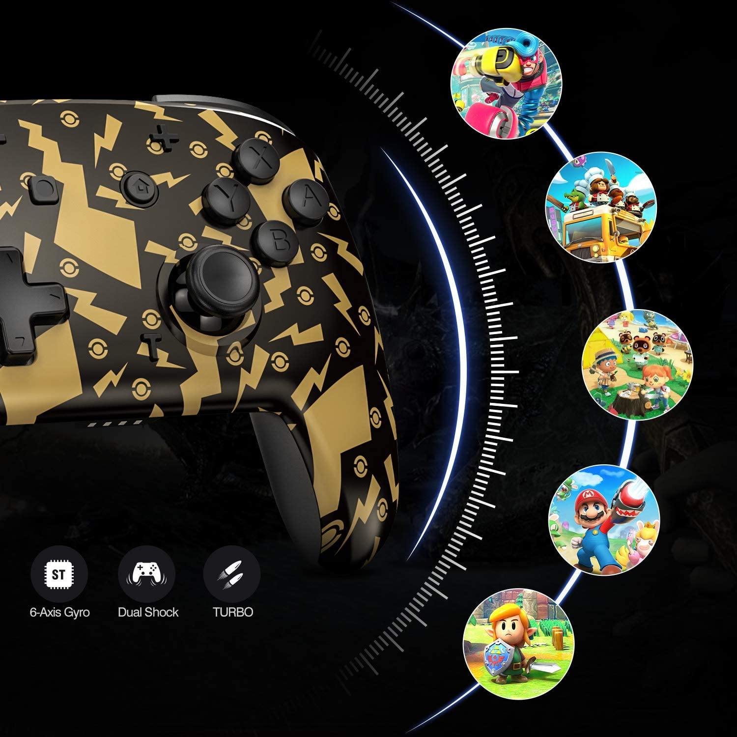 Wireless Gaming Controller for Nintendo Switch, Gamepad with Dual Vibration and Six Axis, Controller for Switch, Switch Lite, Windows XP/10/7/8/8.1 - JOY2ESpree