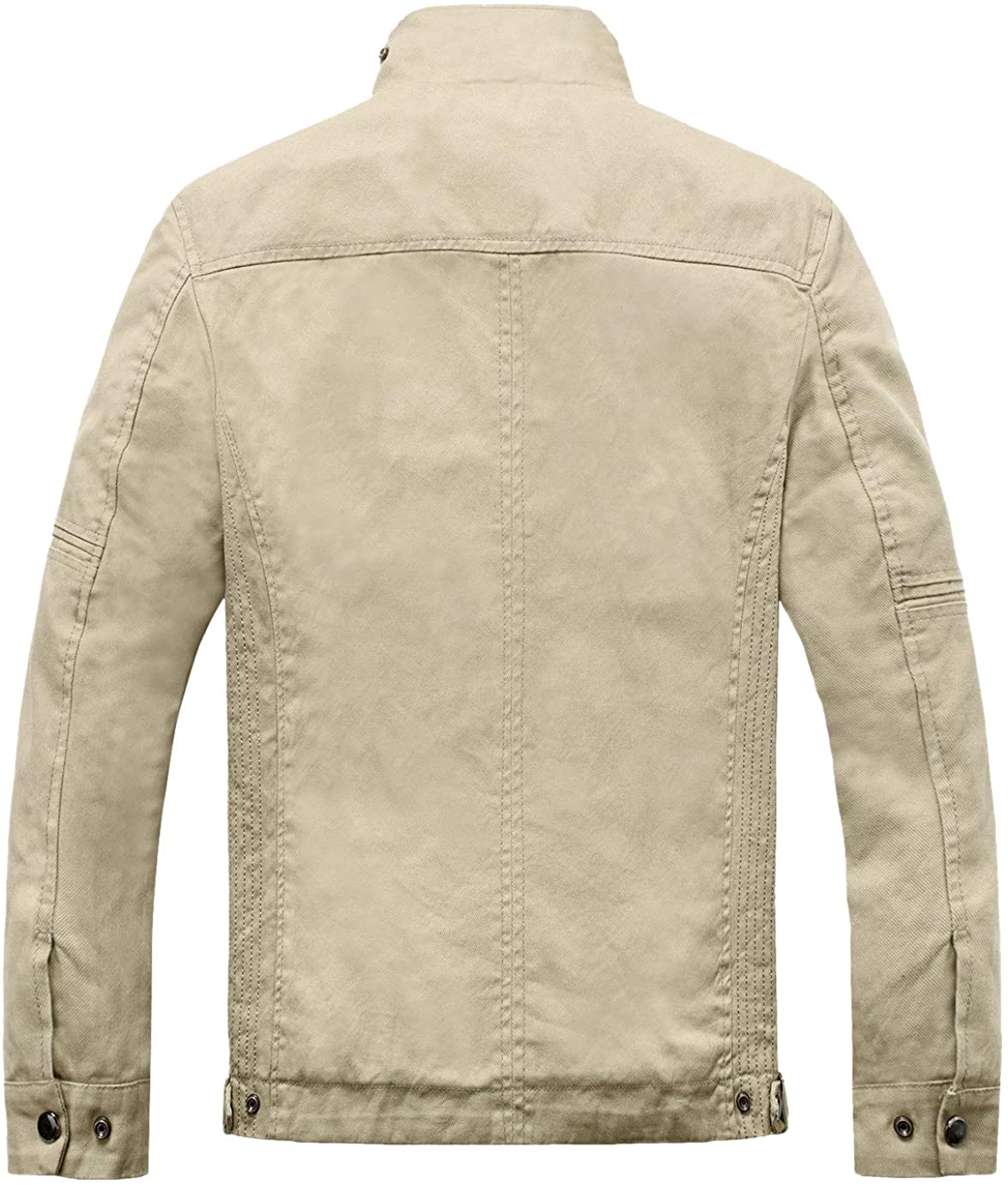 Wantdo Men's Cotton Stand Collar Lightweight Front Zip Jacket