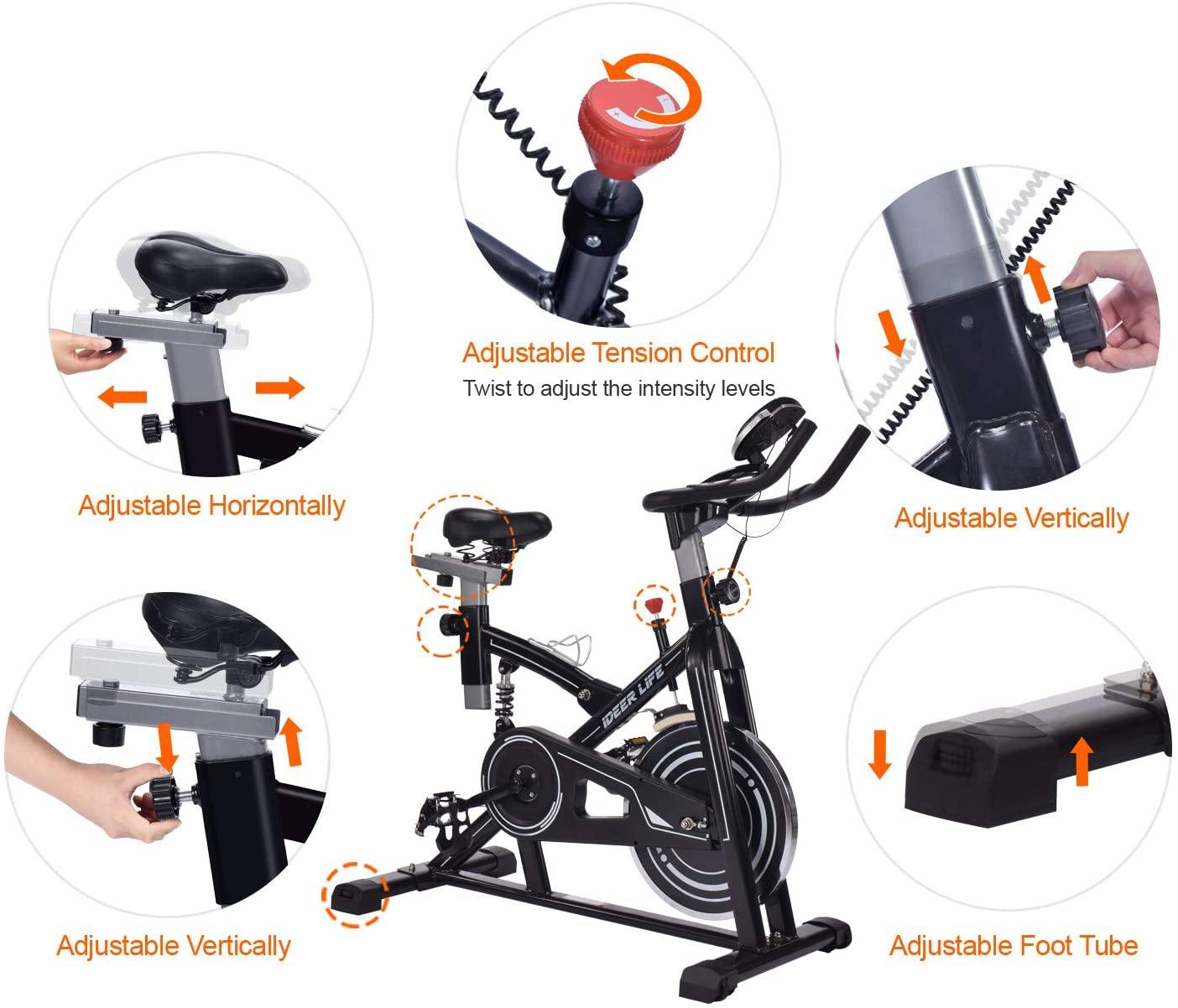 IDEER LIFE Indoor Cycling Bike Stationary Exercise Bike for Home Cardio Workout Smooth Drive - JOY2ESpree