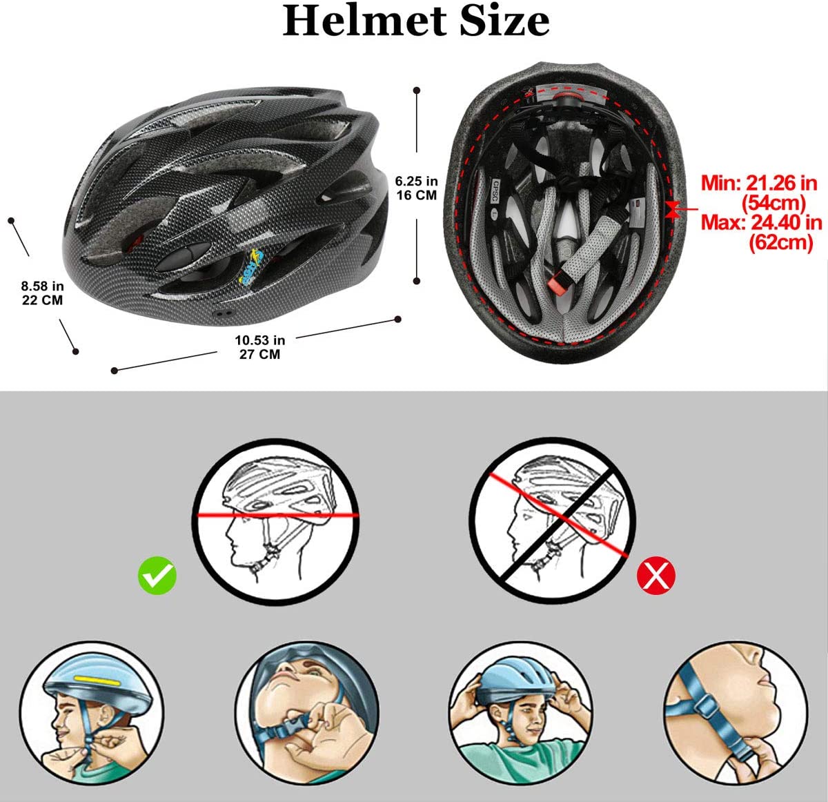 AGH Adult Adjustable Helmet,CPSC Certified for Mountain Road Bicycle Helmet with Detachable Visor for Men Women