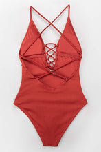 
                        
                          गैलरी व्यूवर में इमेज लोड करें, CUPSHE Women's Solid Color V Neck Lace Up One Piece Swimsuit
                        
                      