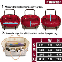 
                        
                          Load image into Gallery viewer, Purse Organizer Insert with Zipper Felt Bag Organizer Handbag Organizer Insert Bag In Bag Organizer
                        
                      