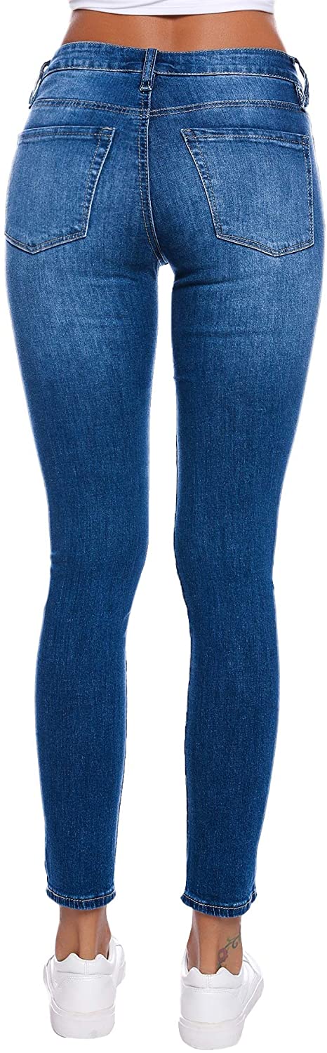 Resfeber Women's Ripped Boyfriend Jeans Cute Distressed Jeans Stretch Skinny Jeans with Hole