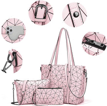 
                        
                          Load image into Gallery viewer, Women Fashion Handbags Wallet Tote Bag Shoulder Bag Top Handle Satchel Purse Set 4pcs
                        
                      