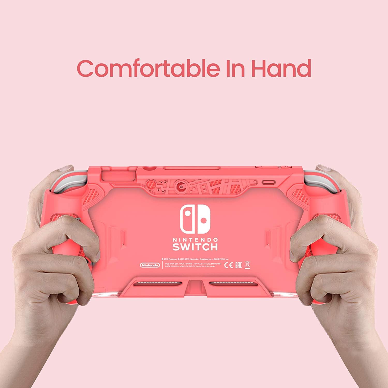 LeyuSmart Protective Case with High Clear Tempered Glass Screen Protector for Nintendo Switch Lite, Grey Color - JOY2ESpree
