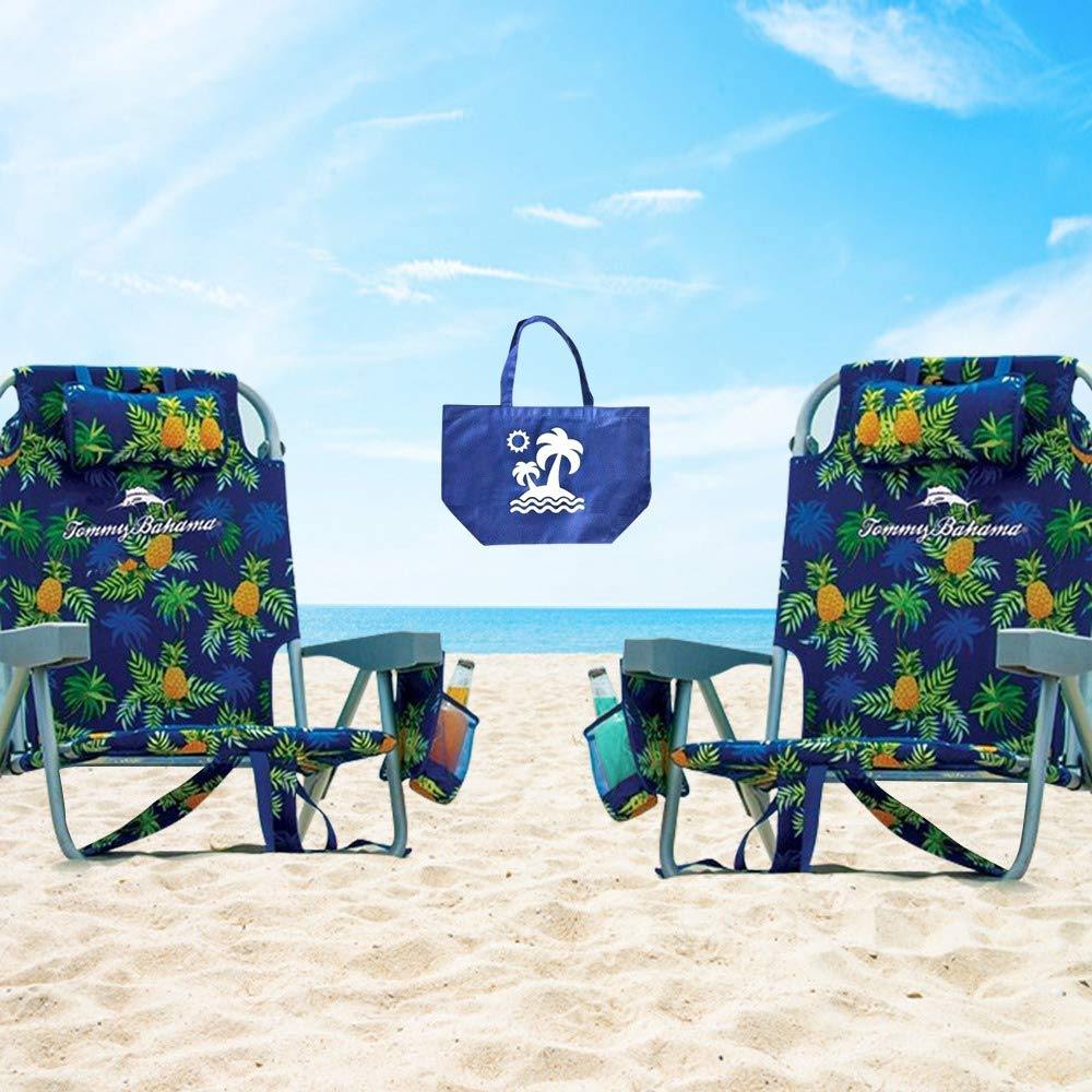 Tommy Bahama Backpack Beach Chairs with One Medium Tote Bag - Pack of 2 - Green - JOY2ESpree