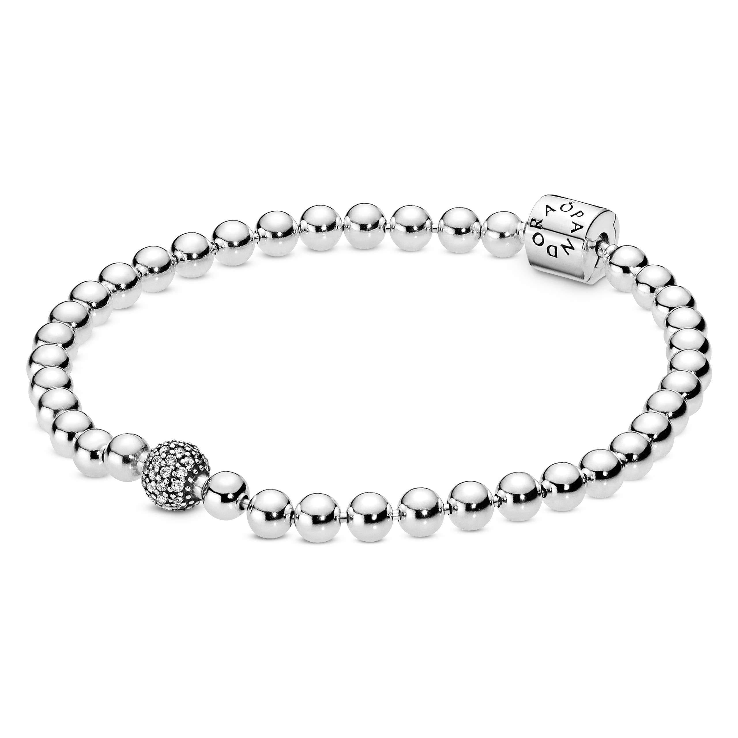 Pandora Jewelry Beads and Pave Cubic Zirconia Bracelet in Sterling Silver - JOY2ESpree