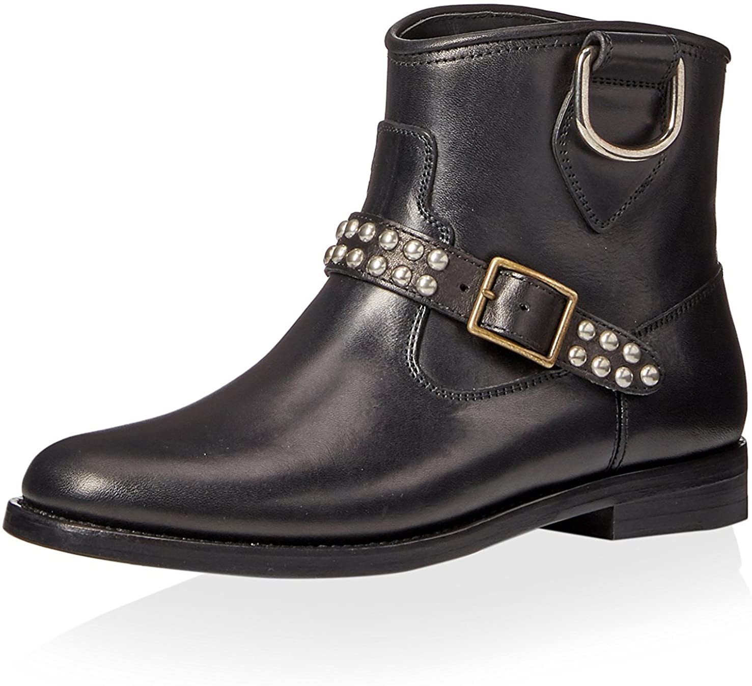 SAINT LAURENT Women's Motorcycle Studded Strap Boot
