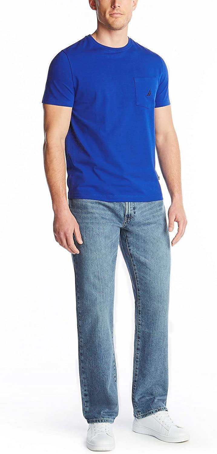 Nautica Men's Solid Crew Neck Short-Sleeve Pocket T-Shirt - JOY2ESpree