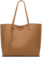 
                        
                          將圖片載入圖庫檢視器 Women's Soft Faux Leather Tote Shoulder Bag from Dreubea, Big Capacity Tassel Handbag
                        
                      