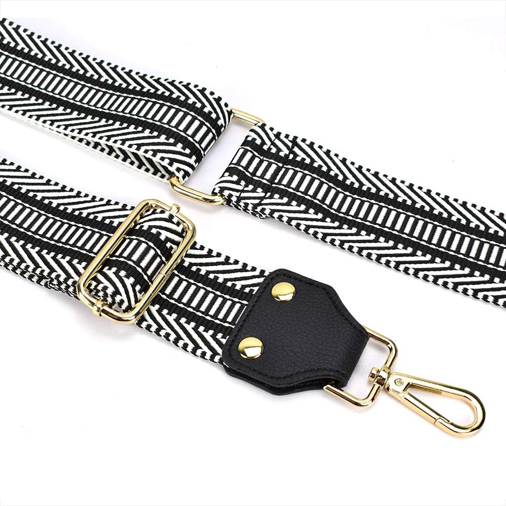 Bag/Purse Strap Replacement Crossbody Shoulder For Women Adjustable Jacquard Woven Cotton Guitar Strap Banjo Strap Style