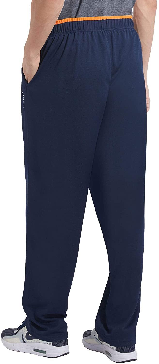 Duuluup Mens Jogger Sweatpants with Pockets Open Bottom Elastic Waist Workout Pants for Training Track Running - JOY2ESpree