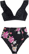 
                        
                          गैलरी व्यूवर में इमेज लोड करें, CUPSHE Women's High Waist Bikini Swimsuit Ruffle Floral Print Two Piece Bathing Suit
                        
                      